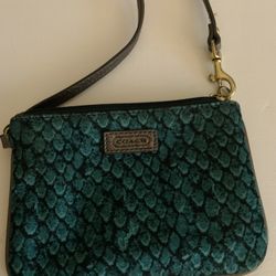 Coach Taylor Coin Purse Teal Green 