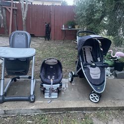Stroller High chair And Car seat Combo 