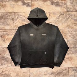 Represent x Oasis Owners Club Graphic Hoodie Washed Black Size XL