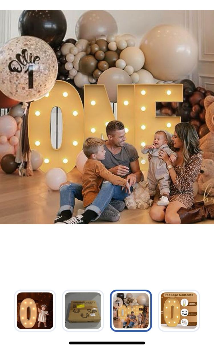 ✨ For Sale: Tongjoy 3FT Marquee Light-Up Letter “O” – Event & Party Decor Perfect for Baby Showers, Birthdays, Weddings, and Backdrops!
