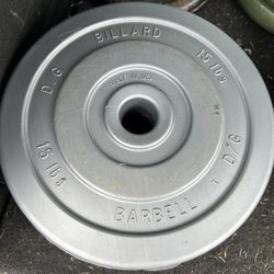 2) 15lb Barbell Weight 1.5” Center Hole