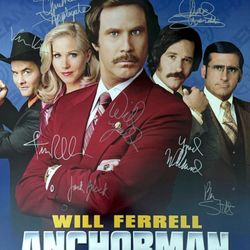 Anchorman Signed Poster, Ferrell, Applegate, Vaughn & More, Authenticated!
