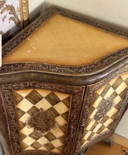 Italian Antique Wood Console for corner Incrusted Moving sale