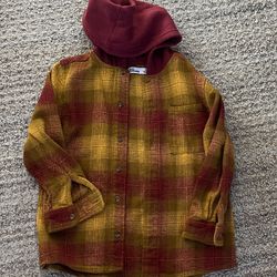 Plaid Button Up Hoodie 