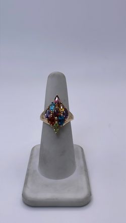 10k gold multi CZ  cocktail ring