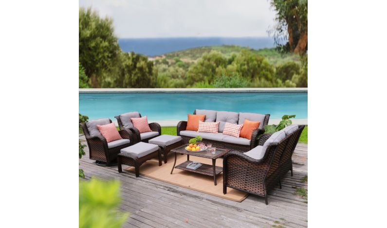 Extra Large Patio Sets With Swivel Chairs Large Patio Set Patio Furniture Outdoor Swivel Rocking Chairs Brand New