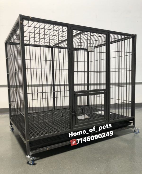 Dog pet cage kennel size 50” XL heavy duty with plastic floor grid tray