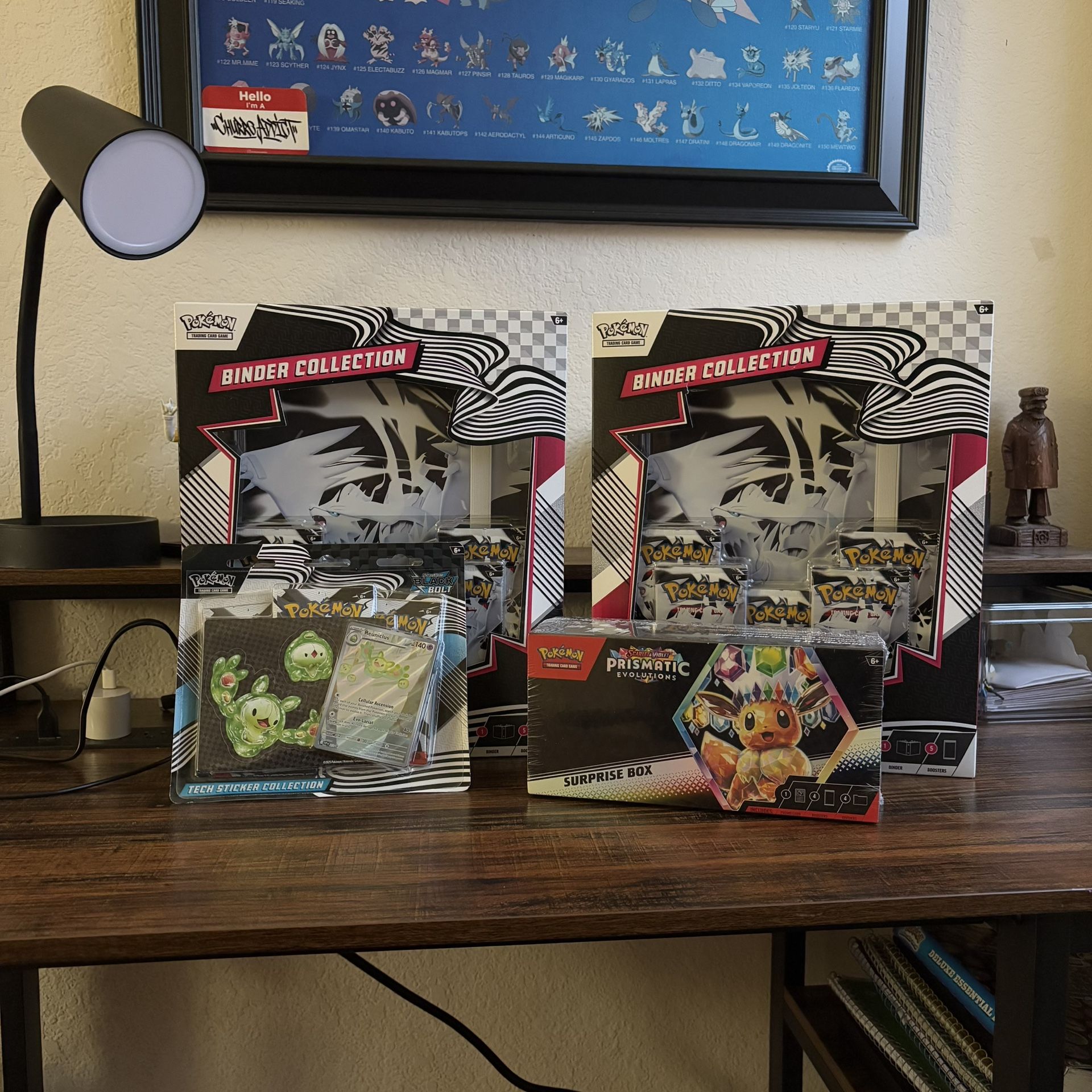Pokemon White Flare Binder Collections, Prismatic Evolution Suprise box, Black bolt 3 pack blister