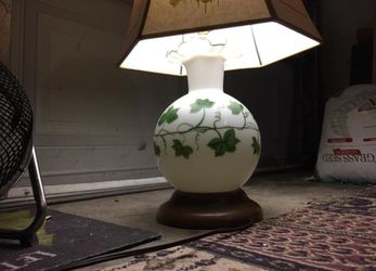 White milk glass vintage lamp