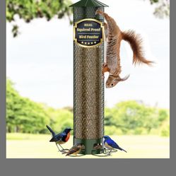 Lager Bird Feeder,Metal Squirrel Proof Bird Feeders For Outdoors Hanging 6.5LB Capacity,Easily Beat Squirrels,Attracting Finch,Cardinal,Chickadee
