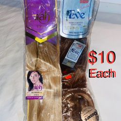 $10 Each Pack of Human Hair for extensions etc blond 14” the other 12”