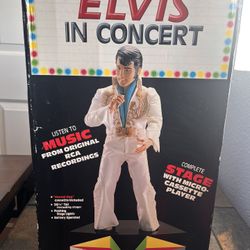 Elvis In Concert Doll 20 1/2 Inches With Micro Cassette Player with 4 Cassettes