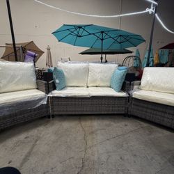 No Assemble Require!!! New 4 PCs Wicker Patio Furniture Set Chair Sofa 