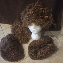 Shake N Go Curly Wig Short Red Brown $10 Each 4 For $30 New 