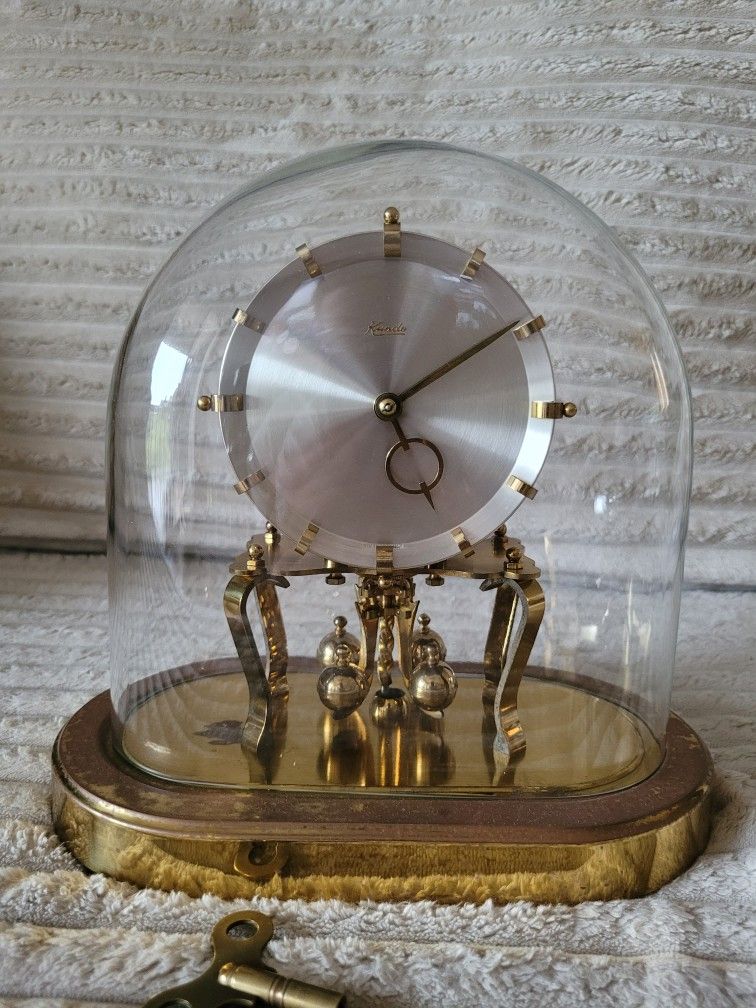 Vintage Kundo Anniversary Clock: German Brass Dome Clock
