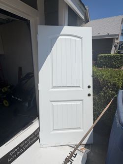 White exterior door