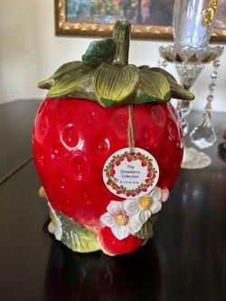 The Strawberry Collection Ceramic Cookie Jar