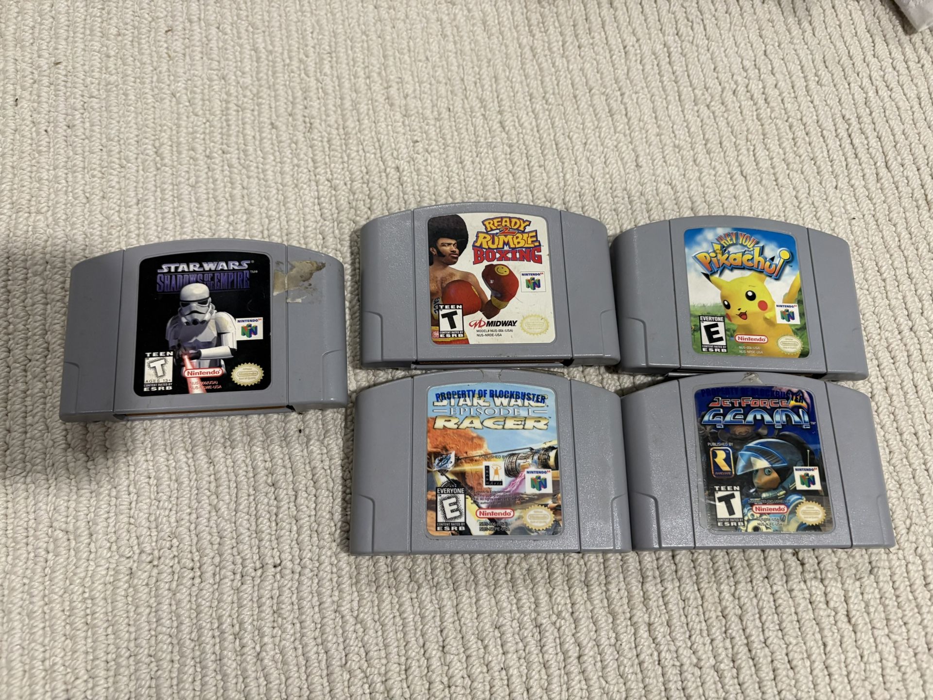Nintendo 64 Games Star Wars Pikachu Ready 2 Rumble Jet Force Gemini