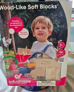 Edushape Wood-Like Soft Blocks 80-Piece Set