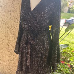 Women’s Black Sequin Cocktail Dress 