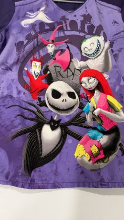 Nightmare Before Christmas Graphic scrub Top