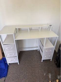 47” White Gaming/Study Desk