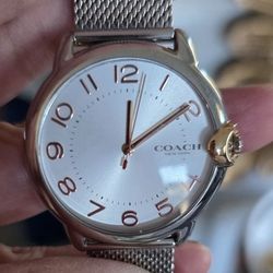 Coach Arden Ladies Silver and Gold Mesh Watch 1(contact info removed)
