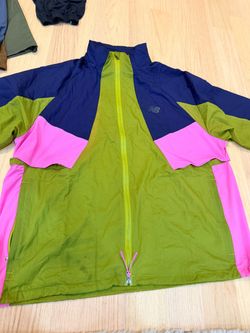 New Balance Colorblock Windbreaker - Men's Medium (Olive/Pink/Navy)