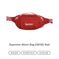 Supreme Fanny Pack Red Waist Bag