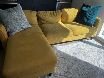 Mustard Sofa W/ Reversible Chaise