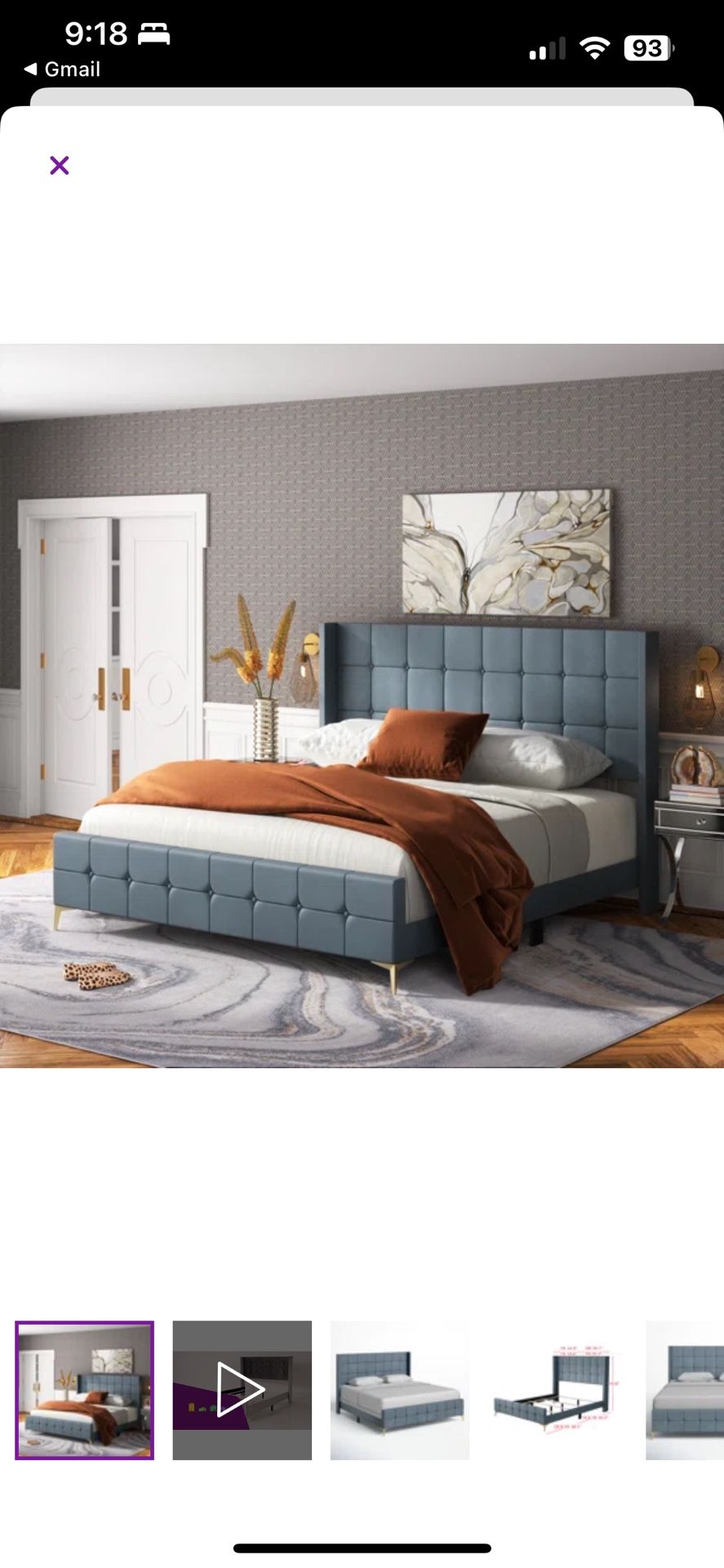 Upholstered Wingback Tuff Bed