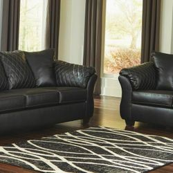 Vegan Leatherette Sofa Loveseat