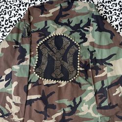 CustoM New YorK YANKEES ARMY CAMO Jacket 