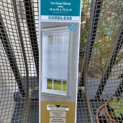 White Cordless Room Darkening Vinyl Mini Blinds 