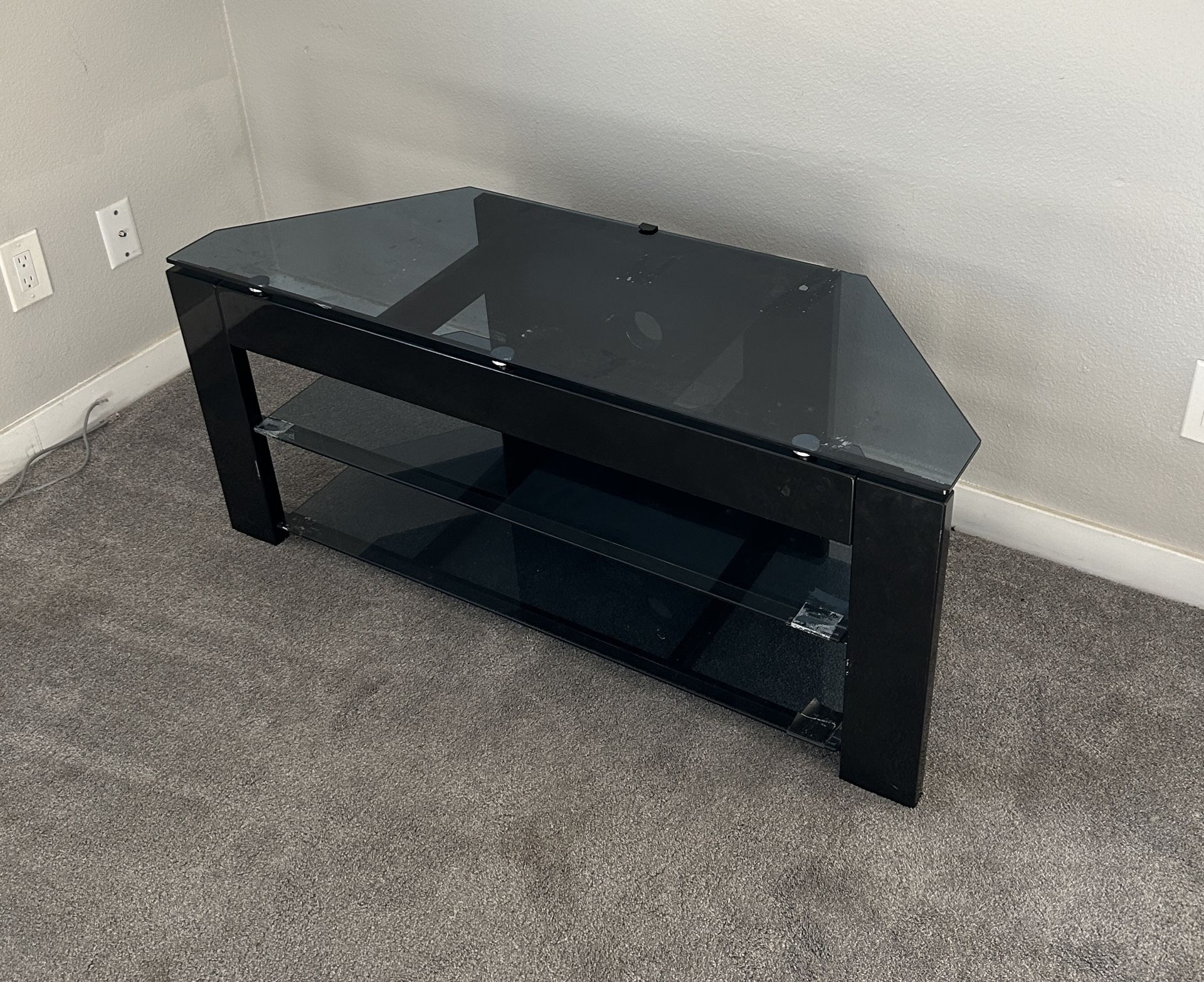 Black Glass TV Stand