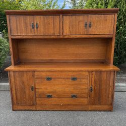 Antique Oak Sideboard Buffet . Vintage wardrobe. Furniture