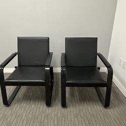 Solid Black Office Reception Chairs