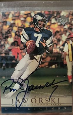 RON JAWORSKI 2000 UPPER DECK LEGENDS AUTOGRAPH AUTO! PHILADELPHIA EAGLES