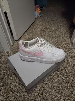 Pink and white Air Force ones