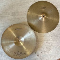 Vintage 70's Avedis A Zildjian Hollow Logo 14" Rock Hi Hat Cymbals 1,331/1,426g