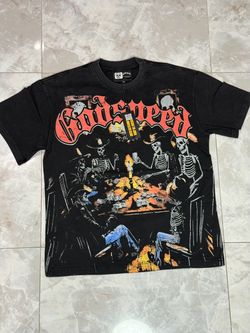 Godspeed Skeleton Poker Graphic T-Shirt