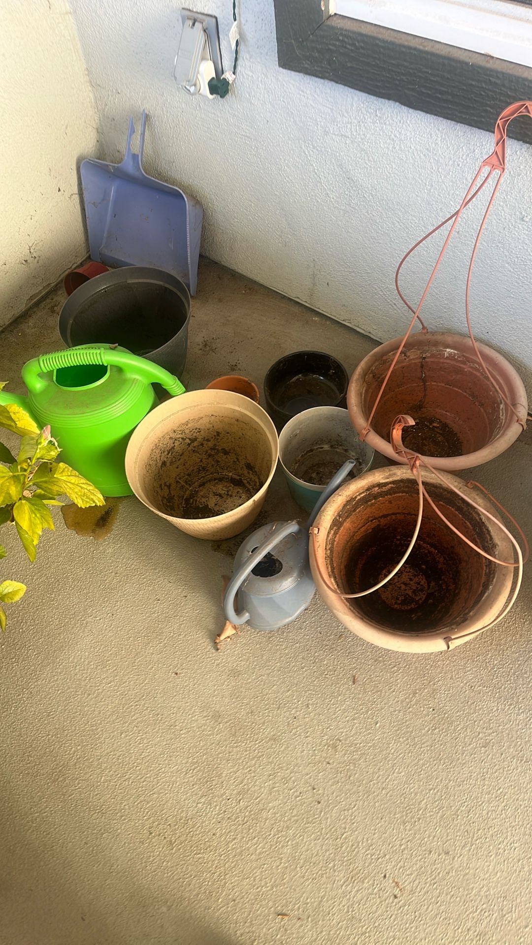 Flower Pot. Hanging Batched Water Can. All