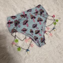 New Small mushroom bikini bottom shorts boho festival rave raver outfit hippie