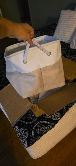 3 boxes of these cloth baskets with handles