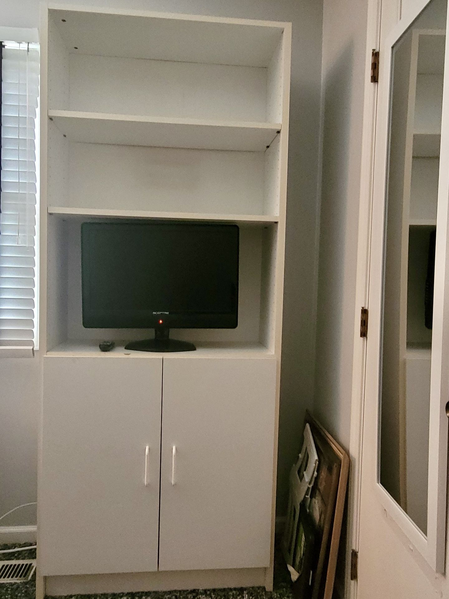 White Bookshelf With Cupboards