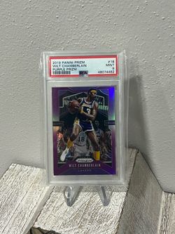 2019 Panini Prizm Wilt Chamberlain #18 Purple Prizm Parallel PSA 9 MINT Lakers