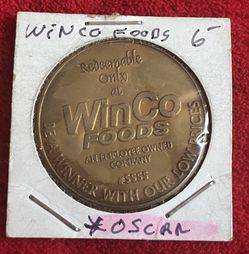 WINCO FOOD $5 GROCERY PURCHASE TOKEN COIN
