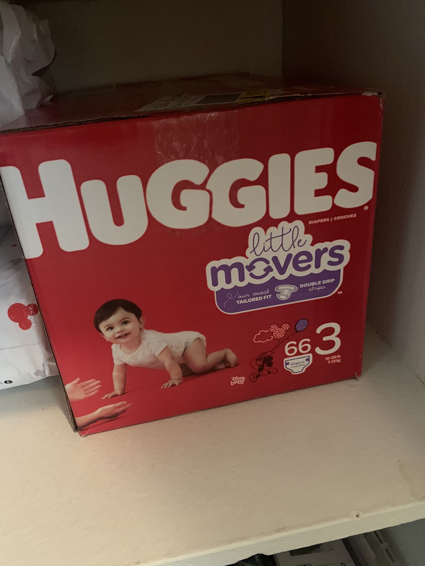 Huggies little movers Size 3..66 count