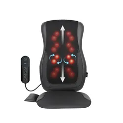 Mynt 3D Shiatsu Back Massage Cushion with Heat & Remote Control, Black