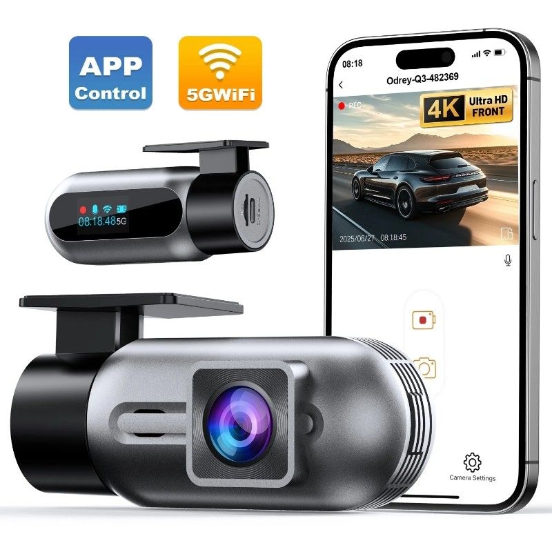 Dash Cam 4K UHD Front Dashcam with 5G WiFi Car Camera, Dash Camera with APP 24H Parking Mode, WDR, Loop Recording, Night Vision, 
